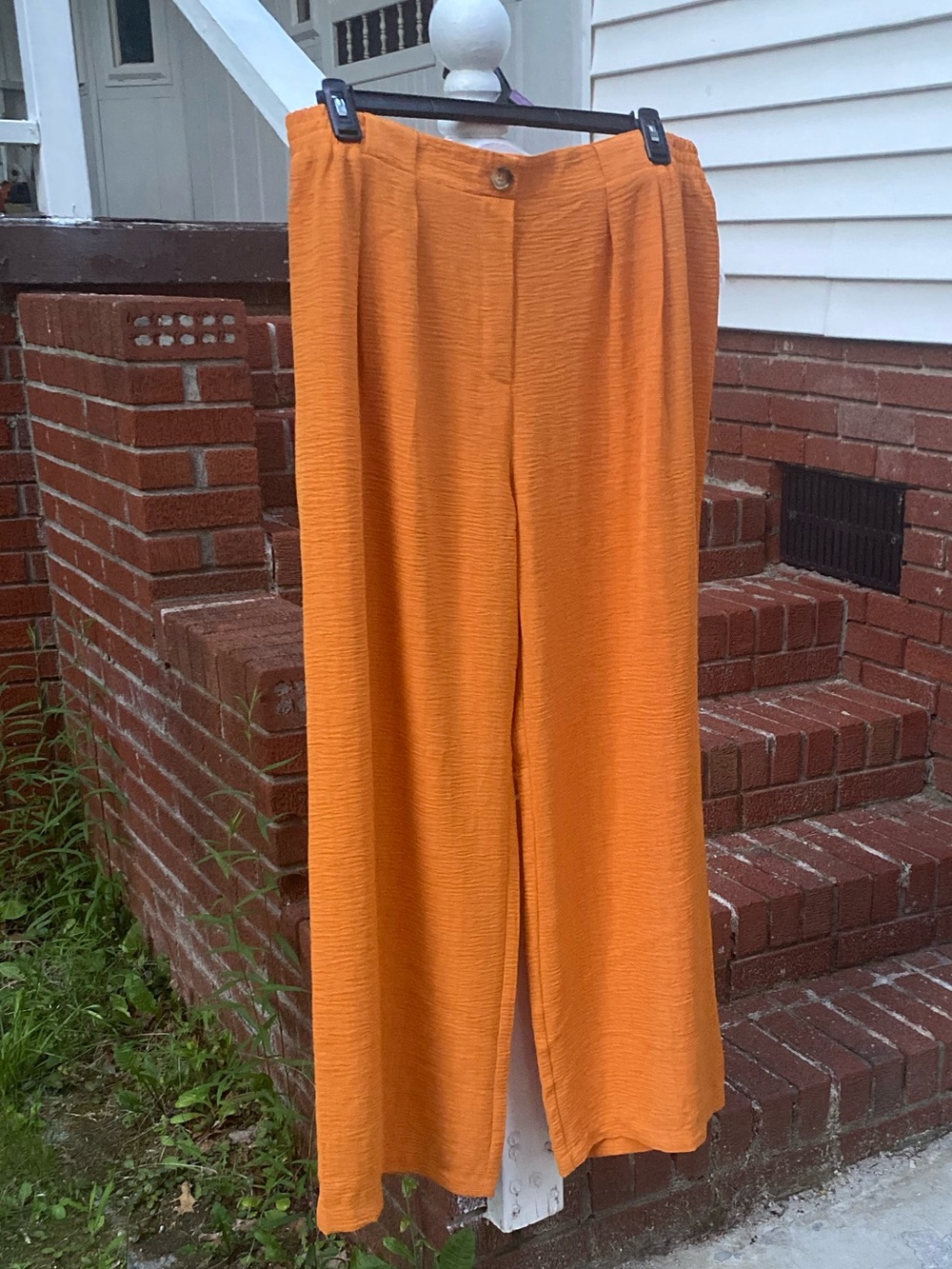 Cato Women's Rust/Terracotta Elastic Waist Crepe Palazzo Dress Pants Size XL - Picture 11 of 15
